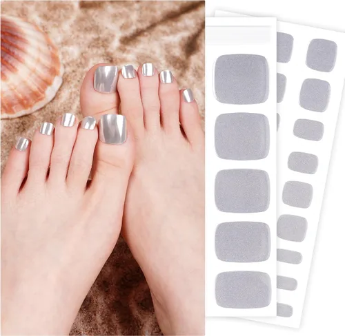 Miniatura 10 de DANNI & TONI Tiras de gel semicuradas para uñas de los pies, color burdeos (Garnet Gaze) Ojo de Gato, Calcomanías de uñas de gel Pedi Wraps 37