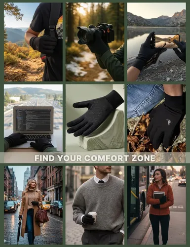 Miniatura 5 de Guantes ligeros de invierno para correr, guantes de pantalla táctil, forros para ciclismo, ciclismo, para hombres y mujeres