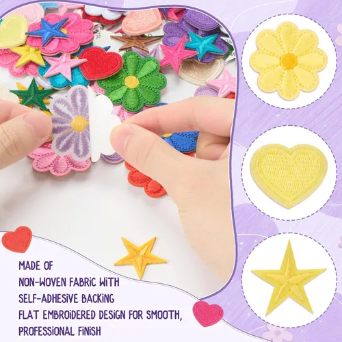 Miniatura 3 de 156 Pcs Glitter Self Adhesive Letters Chenille Clothing Patches Embroidered Repair Fuzzy Patches Alphabet Gold Trimmed Preppy Clothing Badges Sewing