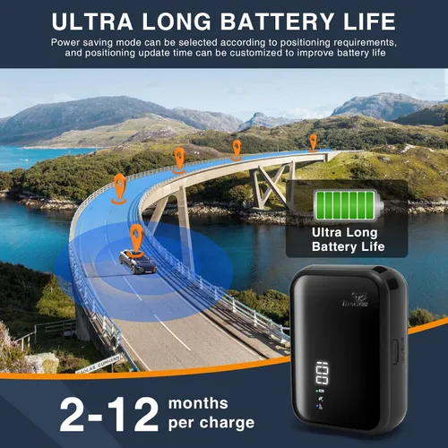 Miniatura 5 de Rastreador GPS para automóviles: sin suscripción, montaje magnético, seguimiento global en tiempo real, alarma SOS de un botón, mini localizador