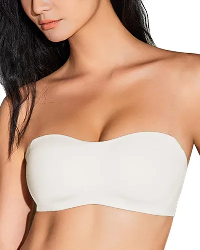WOWENY Sujetadores sin tirantes para mujer, brasier sin varillas, brasier de silicona antideslizante, sin costuras, acolchado, cómodo tubo superior