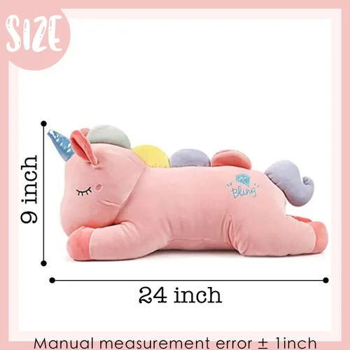 Miniatura 3 de ARELUX Lindo animal de peluche grande de 24 pulgadas: suave animal de peluche gigante para abrazar, decoración de habitación de unicornio grande
