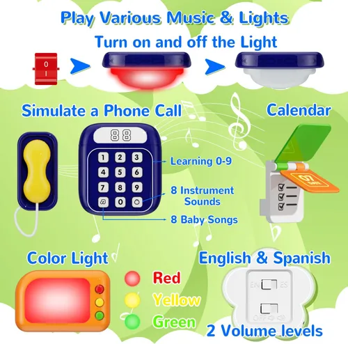 Miniatura 4 de Juguetes Montessori para niño y niña de 1 año, tablero musical Montessori ocupado para 12-18 meses de edad, juguete Montessori educativo para niños