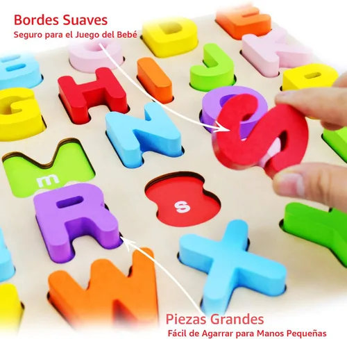 Miniatura 3 de Rompecabezas del alfabeto, rompecabezas de letras ABC de WOOD CITY para niños pequeños de 1, 2, 3 años, juguetes educativos de aprendizaje para 1