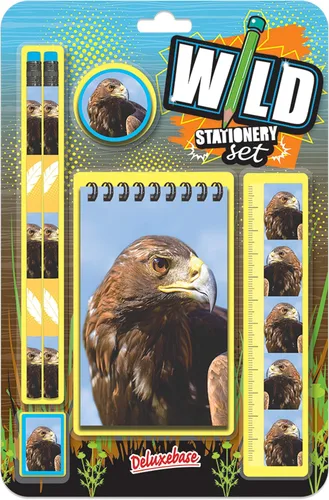 Miniatura 19 de Deluxebase Wild Stationery Set - Tigre blanco de animales de papelería con 2 lápices, borrador, sacapuntas, regla y lindo cuaderno. Suministros