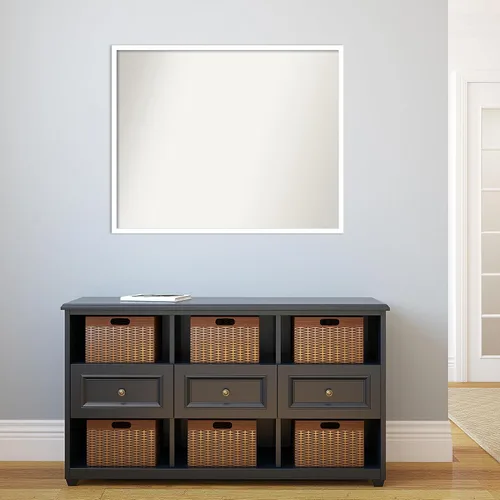 Miniatura 181 de Amanti Art Espejo de baño blanco para sobre el fregadero, 32 x 45 pulgadas, espejo de tocador rectangular blanco esbelto, marco de madera moderno