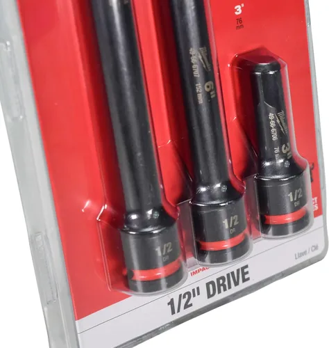 Miniatura 3 de Milwaukee Eléctrico - Juego de extensión de 3 piezas Shockwave IMP Duty 1/2DR