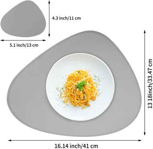 Miniatura 7 de Juego de 4 manteles individuales de cuero, ovalados de piel sintética para mesa de comedor, lavables y lavables, resistentes al calor, manteles