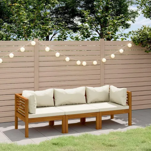 Miniatura 16 de 6 Piece Outdoor Patio Furniture Set, Modular Acacia Wood Garden Lounge Set with Weather Resistant Cushions, Cream Brown Modern Seating for Balcony