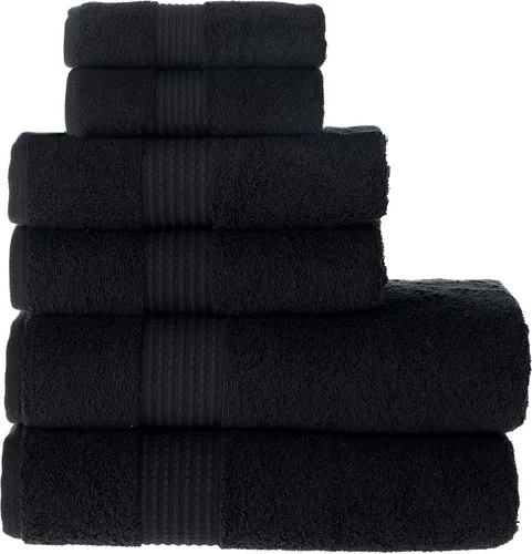 Miniatura 16 de MAURA Basics - Toallas de baño de 100 % algodón turco con bucles de gancho. Juego de toallas de felpa absorbentes de lujo extra grandes para baño