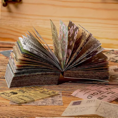 Whaline 366 piezas de papel vintage para álbumes de recortes, mini papel decorativo antiguo, papel retro para manualidades, hojas para álbumes de