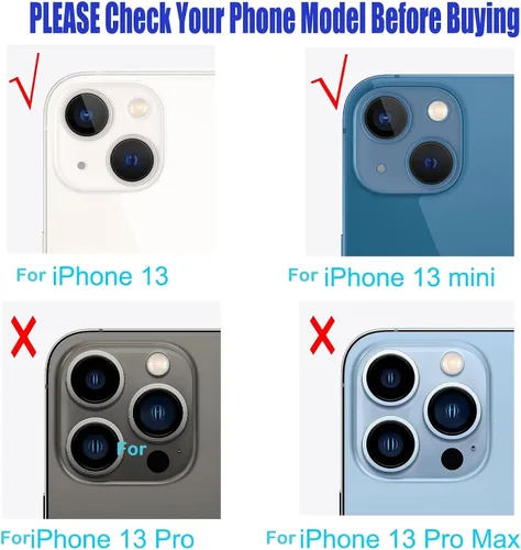 Miniatura 3 de Juego de 2 fundas de repuesto para lente de cámara trasera para iPhone 13/iPhone 13 Mini, antiarañazos y resistentes al agua, fundas de lente