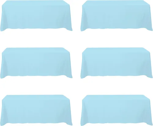 Miniatura 67 de BRILLMAX 6 Pack de Manteles Azul Marino para Mesas Rectangulares de 8 Pies 90 x 156 Pulgadas - 8 pies Mantel Rectangular a Granel de Lino