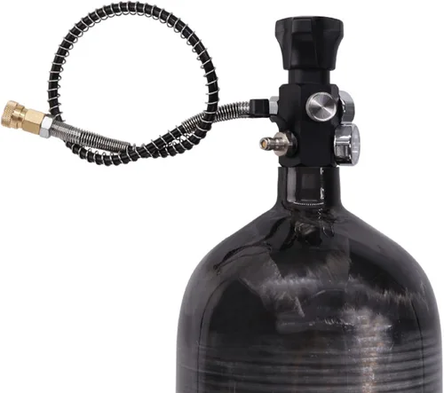 Miniatura 4 de TUXING Estación de llenado de paintball de 4500PSI Pcp Air Gun Válvula de carga de doble calibre hasta 4500psi con manguera de alta presión de 24