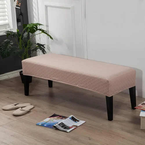 Miniatura 22 de Fundas de banco rectangulares, funda extraíble para silla de comedor, ajuste suave, universal, elásticas, antipolvo, lavable, protector de asiento