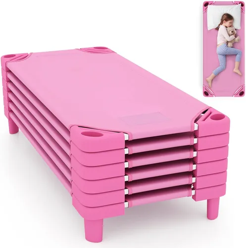 Miniatura 10 de KOTEK Catres apilables para niños, catres portátiles para niños pequeños, 52 pulgadas de largo x 23 pulgadas de ancho, listas para montar, ahorro