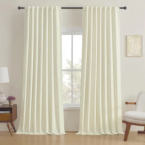 Miniatura 21 de Cortinas opacas de 54 pulgadas de largo para dormitorio, sala de estar, cortinas beige con aislamiento térmico, oscurecimiento de la habitación