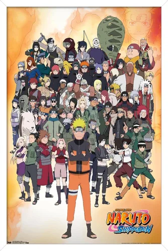 Miniatura 13 de Trends International Naruto Shippuden - Póster de pared grupal, 14.725 x 22.375 pulgadas, versión con marco de madera tipo granero