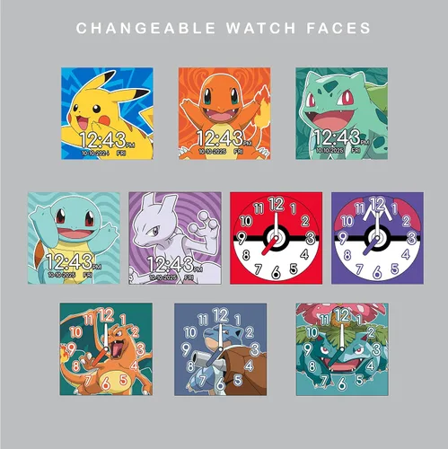 Miniatura 4 de Pokémon Interactive - Reloj inteligente para niños con pantalla táctil, correas intercambiables de Pikachu y Friends, cámara integrada, alarma