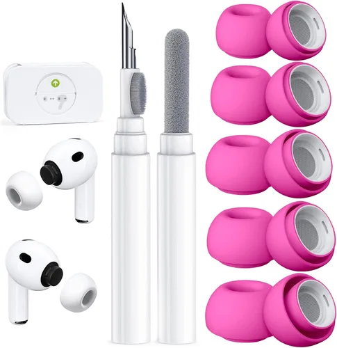 Miniatura 15 de 4 pares de puntas de repuesto para AirPods Pro 2ª/1ª generación con kit limpiador, orificio de reducción de ruido y pantalla protectora contra