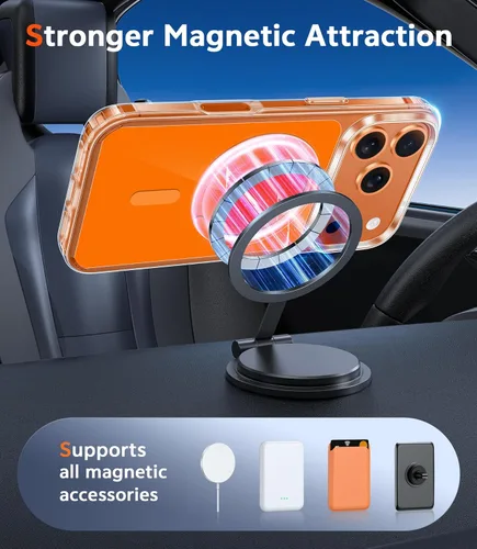 Miniatura 89 de FNTCASE Funda para iPhone 13 Pro-Max: Fundas magnéticas transparentes compatibles con Magsafe Slim anti amarillamiento protección contra caídas