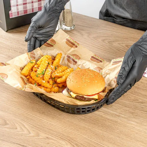 Miniatura 5 de Restaurantware Cestas de comida rápida de 10.5 x 7.3 x 1.5 pulgadas, 10 cestas ovaladas para delicatessen, aptas para microondas, lavavajillas
