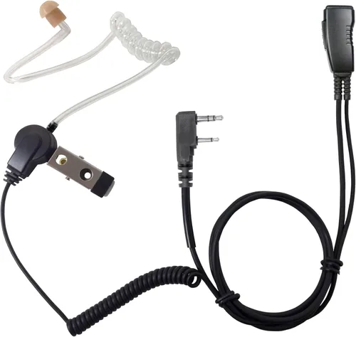 Miniatura 2 de PRYME® LMC-1AT-H7 Micrófono de solapa de vigilancia profesional con auriculares de tubo acútico transparente - para Hystera 1-Pin TC320 Series