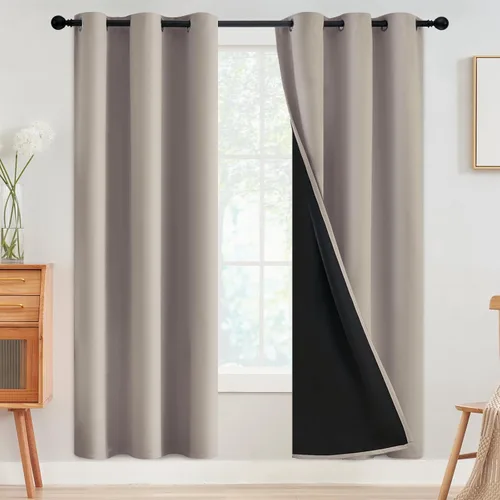Miniatura 85 de SimpleHome - Cortinas opacas 100% para recámara, cortinas de ventana con ojales beige, con aislamiento térmico, cortinas de oscurecimiento