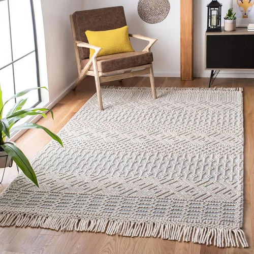 Miniatura 11 de SAFAVIEH Natura Collection - Alfombra decorativa de 2 x 3 pies, color marfil, con flecos de lana marroquí bohemia, hecha a mano, ideal para zonas