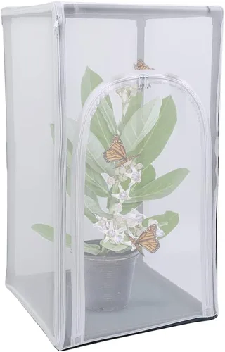 Jaula de hábitat de mariposa monarca grande de 30 pulgadas, terrario de malla para insectos al aire libre (Diámetro de tubo de 19mm)
