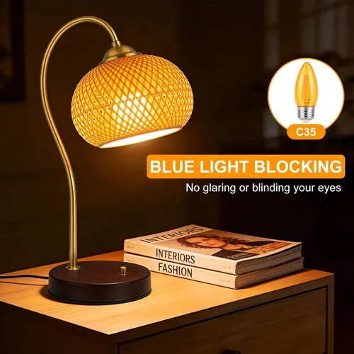 Miniatura 5 de KINUR Bombilla LED E26 de 40 W, bombillas de candelabro LED ámbar B11, bombilla decorativa blanca cálida de 2000 K, para ventilador de techo