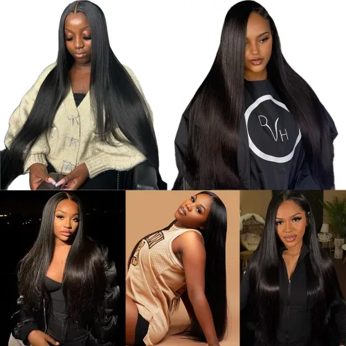 Miniatura 6 de Manojos de cabello humano lacio de 16, 18, 20 pulgadas, 12A, extensiones de cabello humano virgen brasileño 100% sin procesar, extensiones