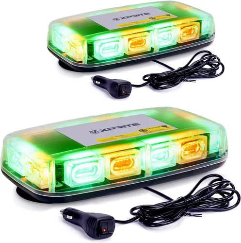 Xprite 2 piezas de luces estroboscópicas mejoradas para techo de 12", 72 LED, barra de luz baliza intermitente de seguridad de emergencia con base