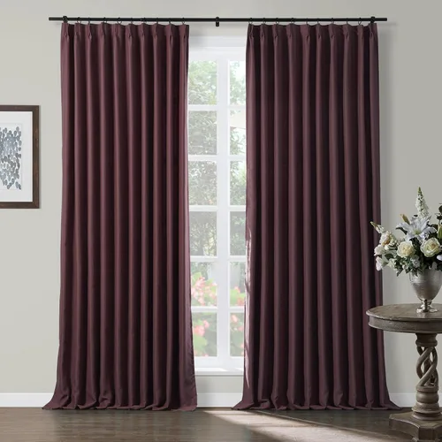 Miniatura 11 de TWOPAGES Cortinas plisadas opacas de 63 pulgadas de largo para ventanas pequeñas, cortinas opacas con aislamiento térmico para oscurecer