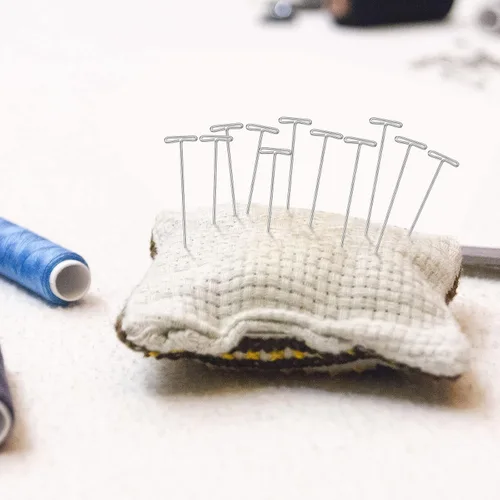 Miniatura 5 de 400 alfileres de peluca chapados en acero en forma de T para coser, bloquear, tejer, 2 pulgadas, 1.5 pulgadas