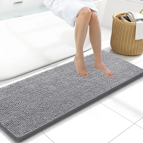 Miniatura 124 de Arotive Alfombras de baño de felpilla extrasuaves y absorbentes, de 24 x 16 pulgadas, lavables a máquina, parte trasera de goma antideslizante