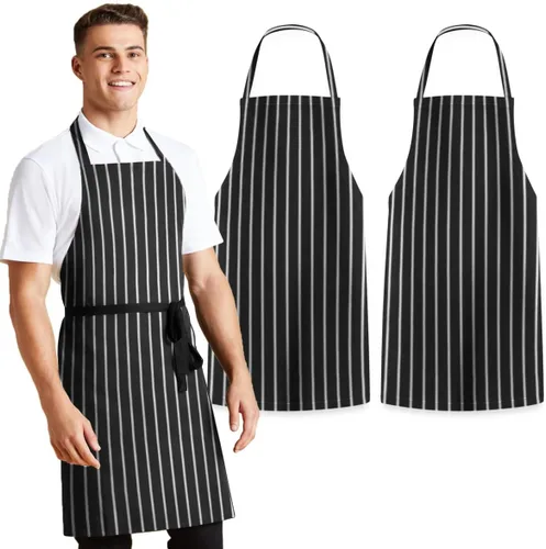 Miniatura 11 de Avalon Kitchen Aprons for Men - 100% Polyester Chef Apron Women with Extra Long Ties - Cooking Aprons for Women & Mens Apron