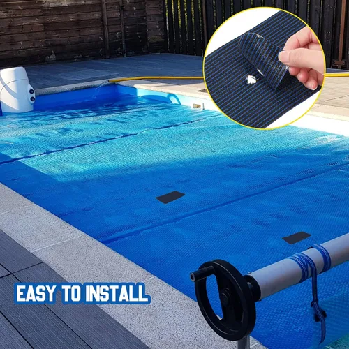 Miniatura 6 de Treela Kit de reparación de 6 piezas de cubierta de seguridad para piscina, kit de reparación de parche azul para piscina, malla autoadhesiva