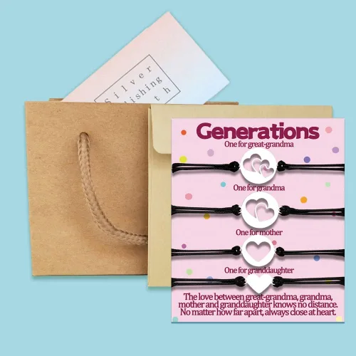 Miniatura 5 de Juego de pulseras a juego para mamá, nieta, regalos para madre, hija, abuela, para 3, 4 generaciones, pulseras a juego, regalos para el día