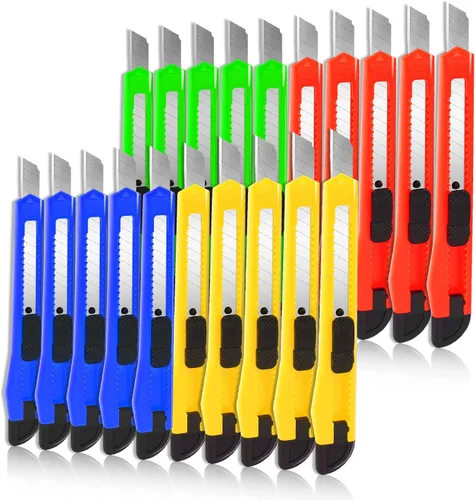 Miniatura 9 de Exacto - Cortador de cajas retráctil, paquete de 4 unidades, cuchillo utilitario de alta calidad, cuchillas de 0.315 pulgadas de ancho, abridor
