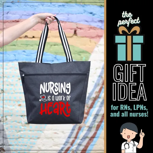 Miniatura 4 de Grandes bolsas de mano con cremallera para enfermeras, con bolsillos, perfectas para el trabajo, regalos para CNA, RN y estudiantes de enfermería