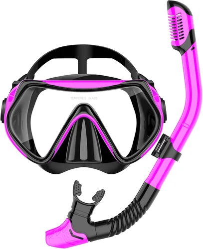 Miniatura 11 de Equipo de esnórquel para adultos, juego de esnórquel máscara de buceo, gafas de natación para adultos con cubierta de nariz, vidrio templado HD