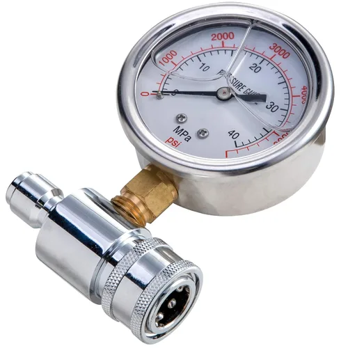 Miniatura 3 de Raincovo Manómetro para lavadora a presión, 6000 PSI, conexión rápida de 3/8 pulgadas, manómetro para lavadora eléctrica