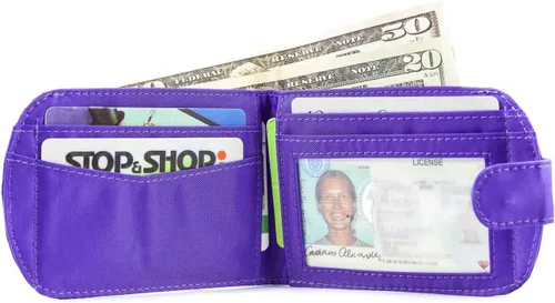 Miniatura 4 de Big Skinny Billetera Taxicat plegable en dos para mujer, hasta 25 tarjetas