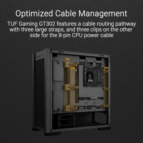 Miniatura 6 de Chasis para PC ASUS TUF Gaming GT302 ARGB Edición Blanca ATX de Torre Media Cuatro ventiladores ARGB de 140x28mm para flujo de aire y presión