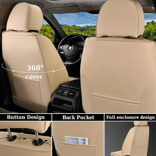 Miniatura 2 de Coverado - Fundas de asiento delantero de coche, fundas de asiento de cuero de lujo para automóviles, fundas de asiento de automóvil protectoras