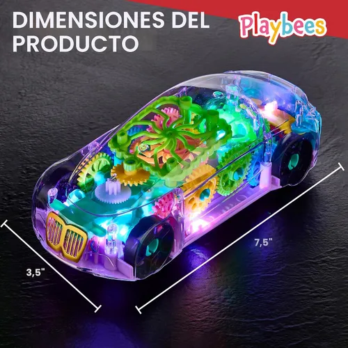 Miniatura 2 de Playbees Juguete de coche transparente iluminado, juguetes para niños autistas de 3 a 5 años, juguete sensorial para niños con autismo, juguetes