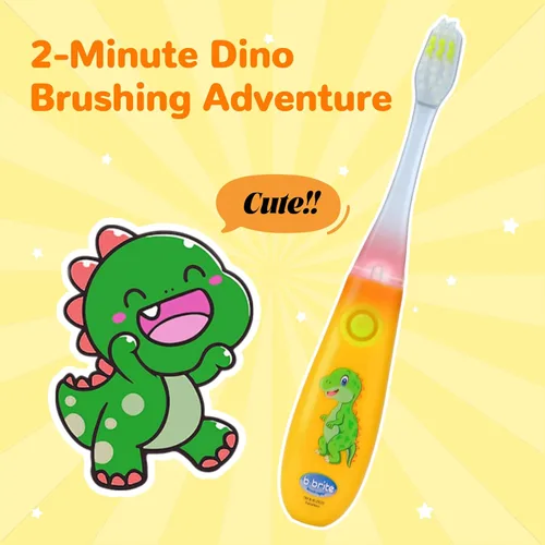 Miniatura 4 de Cepillo de dientes para niños de Lily's Home con temporizador intermitente y cerdas suaves, taza de enjuague y tapa - Divertido temporizador de 2