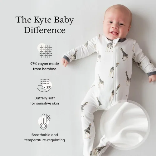 Miniatura 2 de KYTE BABY Pies unisex con cierre de cremallera, rayón hecho de bambú, 0-24 meses