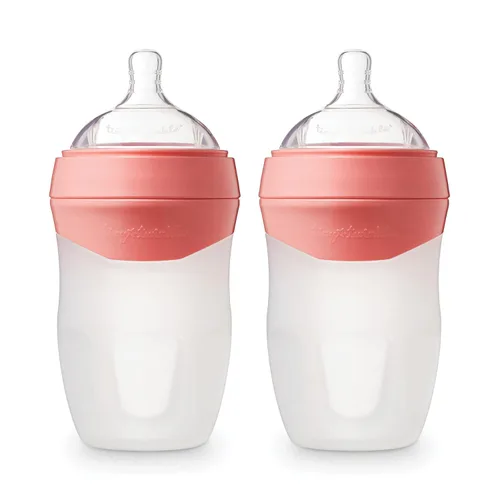 Miniatura 21 de Tiny Twinkle Biberón de silicona con agarre cómodo y pezón flexible suave, biberones suaves para recién nacidos y mayores (menta, 8 onzas)